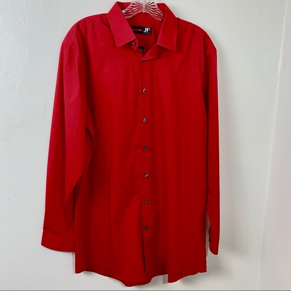 J Ferrar Dress Shirt. Red. Size L.